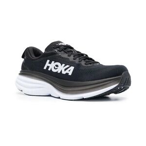 Hoka M Bondi 8 Black & White Grey Road Running Tennis Shoes Sneakers Mens 10.5 D